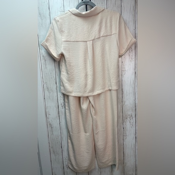 Faith and Joy, Cream Color Two piece- Shirt and pants Size Petite Small - Picture 3 of 16